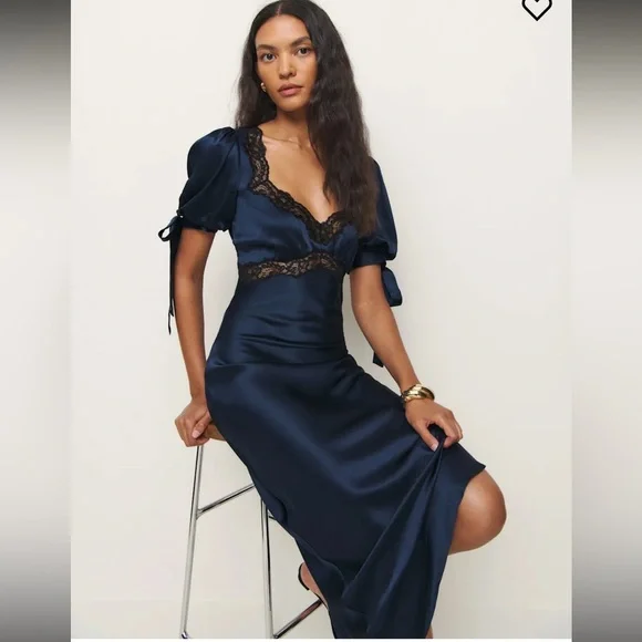 Reformation x Kacey Musgraves Stella Silk Dress Size 2 - Picture 1 of 6